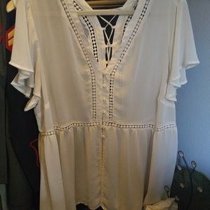 Torrid Size 3 Ivory Sheer Top
